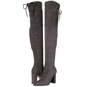 Marc Fisher ULONA OVER THE KNEE FASHION BOOTS pointed toe grey Size 8,5 NWOT
